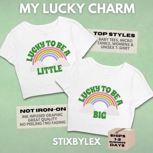 Lucky to be a Little Big Little Shirts // Rainbow Charms Reveal Theme // Sorority Big Little Baby Tees, Tank Tops, T-Shirts