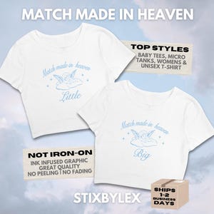 Match Made in Heaven Big Little Shirts // Angel Reveal Theme // Sorority Big Little Baby Tees, Tank Tops, T-Shirts