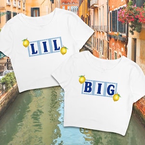 Limoncello Big & Little Tees // European Summer Aesthetic Sorority Reveal Shirt // Big Little Baby Tee // Trendy Dance Family Shirts