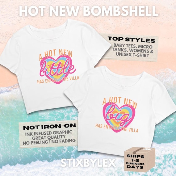 Hot New Bombshell Enters the Villa Big Little Shirts // Island Reveal Theme // Sorority Big Little Baby Tees, Tank Tops, T-Shirts