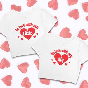 In Love Big & Little Tees // Heart Aesthetic Sorority Reveal Shirts // Big Little Baby Tees // Trendy Dance Family Shirts
