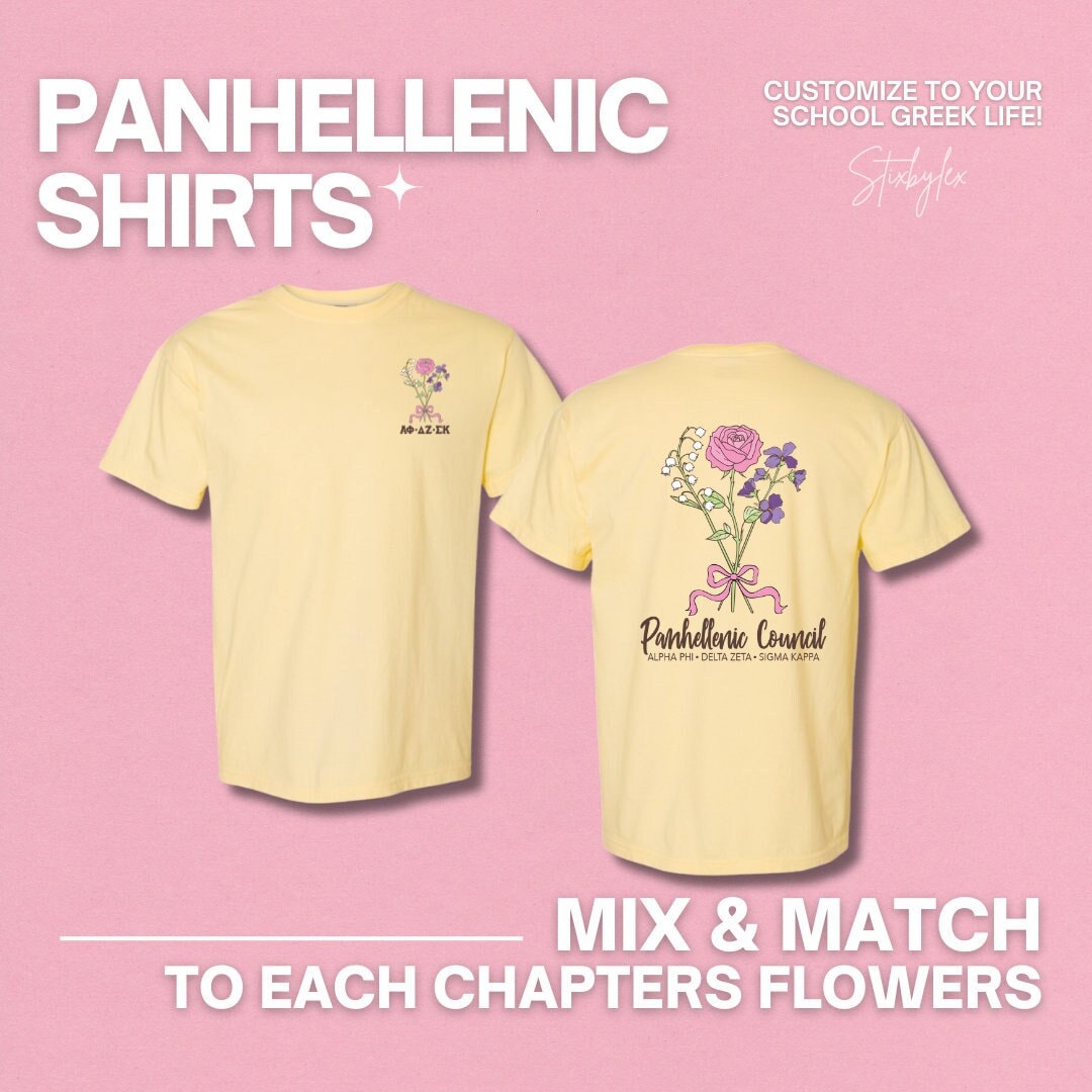 Custom Panhellenic Shirts for Your University/school | Custom Flower ...