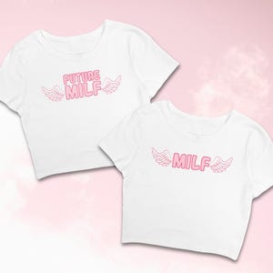 MILF Big & Little Tees // Angel Wings Aesthetic Reveal Theme // Big Little Baby Tees // Trendy Dance Big Little Family Shirts