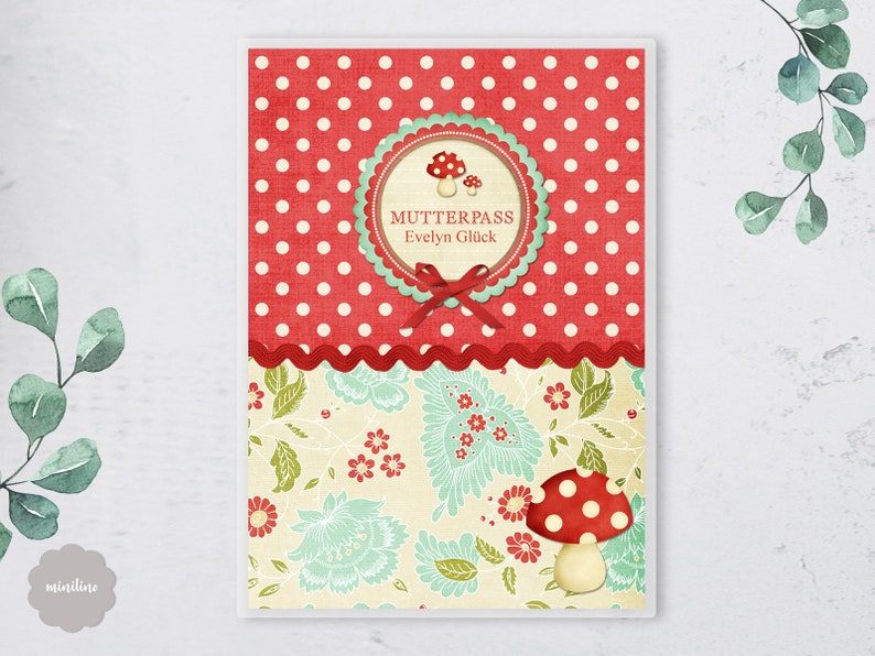 Retro 3-piece mother pass sleeve with mushroom and dots