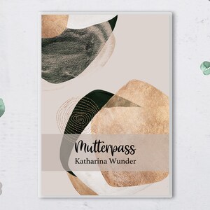 Elegante Mutterpass Hülle personalisiert mit Namen , Wabisabi