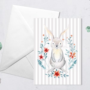 Carte de félicitations Boho lapin, avec l’enveloppe