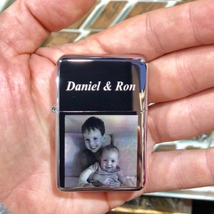 Photo And Text Engraving On LIGHTER, Custom Photo Engraved Petrol Lighter, Personalized Engraved Lighter, Cigarette Lighter, Torch Lighter