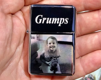 Photo & Text Personalised Lighter, Custom Photo Engraved Lighter, Candle Lighter, Cigarette Torch Lighter, Custom Lighter Personalised Gift