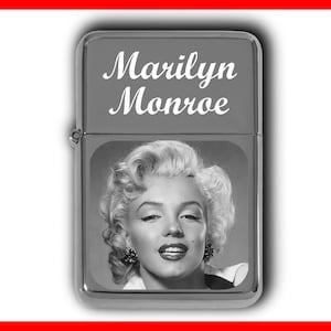 Photo Text Engraved Personalised LIGHTER Marilyn Monroe, Custom Engraved Petrol Lighter, Photo Engraving On Cigarette Lighter, Torch Lighter
