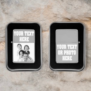 Photo & Text Engraved PETROL LIGHTER, Personalised Gift Cigarette Lighter, Torch Lighter, Custom Lighter, Unique Gift, Present