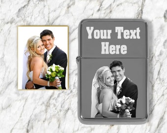 Photo on LIGHTER, Custom Photo & Text Engraved Petrol Lighter, Personalised Lighter, Cigarette Lighter, Torch Lighter, Custom Wedding Gift