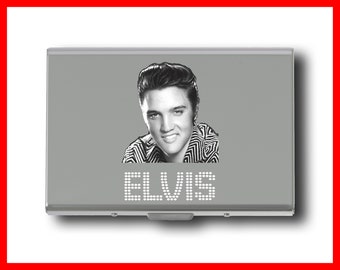 Photo & Text Engraved Elvis Presley Card Case Wallet Personalised Gift, Photo Engraving On Card Holder, Metal Card Case RFID Blocking Wallet