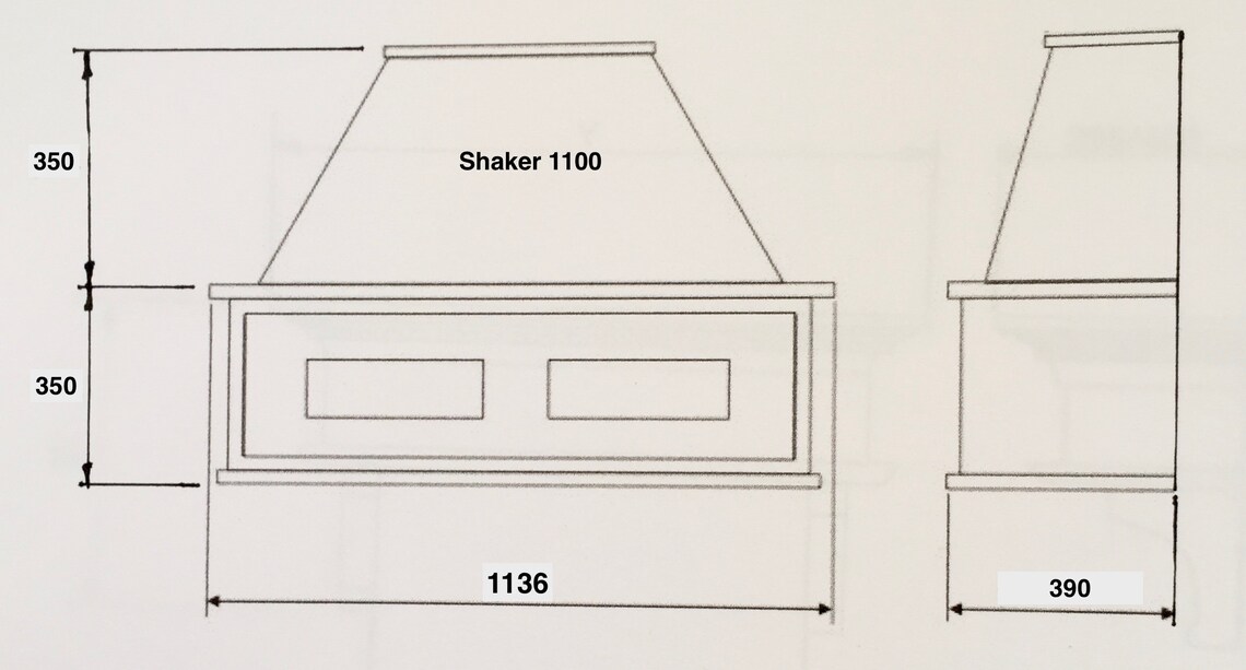 Shaker Cooker Hood & Extractor Fan 110cm Lights Removable Etsy UK