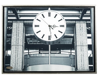 clock wall paintings on acrylic glass mounted on frame. HEIGHT 74 cm. LENGTH 94 cm