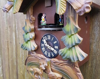 ★オルゴール　GUEISSAZーJACCARD　スイス製★ GUEISSAZ Jaccard Detailed Swiss Cuckoo Clock 3 Cones Pendulum