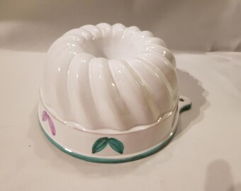 White ceramic Bundt cake pan, cake mold, bundt cake, Ø 20 cm