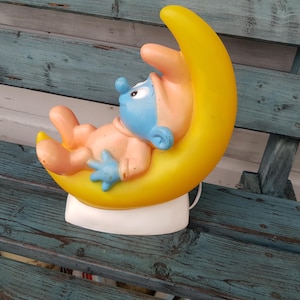 Vintage Smurf Lamp - Etsy