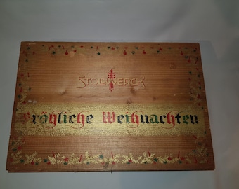 URalte STOLLWERK wooden box &quot;Merry Christmas&quot; 42 x 28 cm