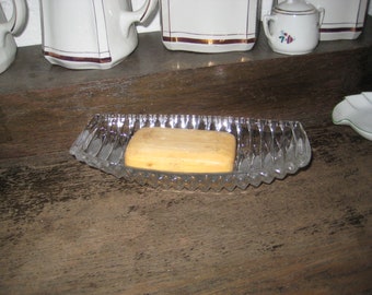 ancient SOAP DISH glass with old soap jewelry glass bowl