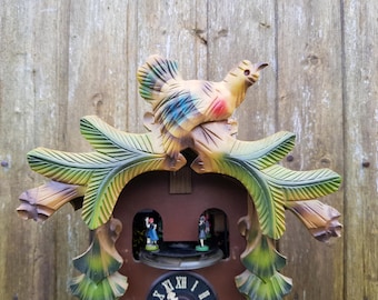 GUEISSAZ Jaccard Detailed Swiss Cuckoo Clock 3 Cones Pendulum