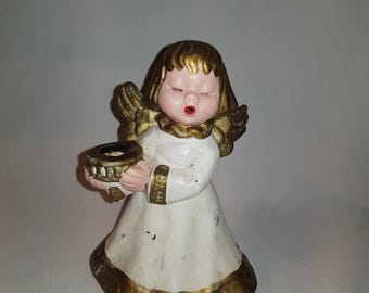 Spang Keramik Odenwald ANGEL Christmas angel 15 cm candle holder