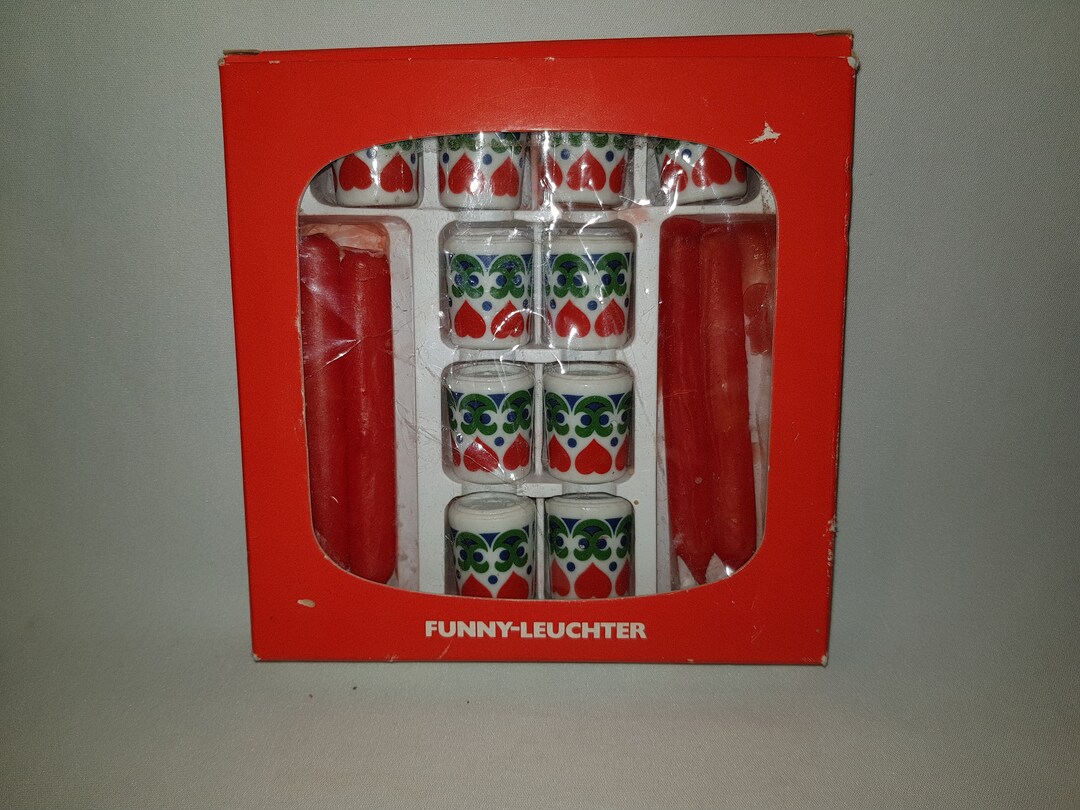 10 Vintage Funny Candlesticks HEART Herzerl Herzchen Ovp Etsy