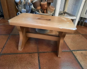 very old stool footstool WOOD farmhouse
