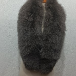 Large grafiti brown fox  fur collar,brown real fox fur collar