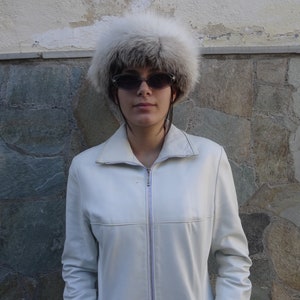 Handmade Fox Fur Headband: Natural Golden White Fur Neck Warmer