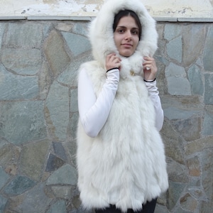 White fur vest women hot sale