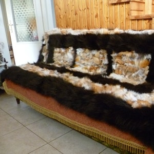 Fur blanket, fox fur blanket, real fox fur throw fur rug, fur bedding decoration