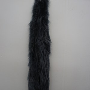 Black Fox fur trim-real fox fur strip. 1 metre length