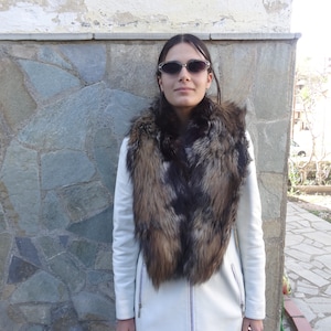 Quality Large golden silver fur collar, real fox fur collar.