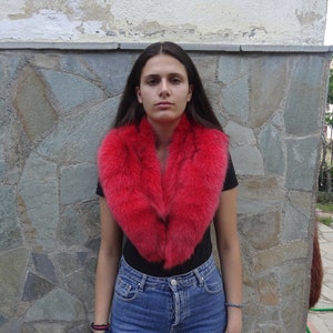 Red fox fur collar Real fox fur collar