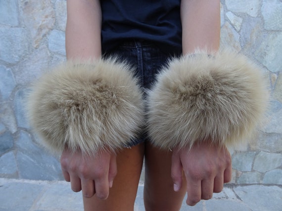 real fox fur cuffs