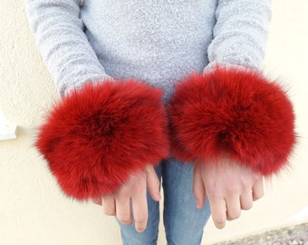 Real fox fur cuffs.red fox fur