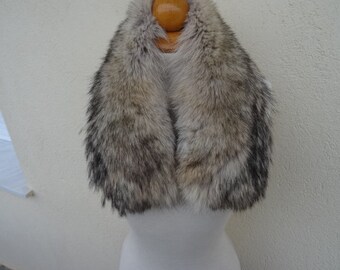 Natural coyote short  fur collar  natural color real coyote fur collar