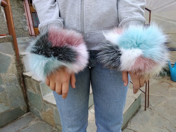 real fox fur cuffs