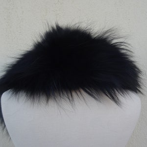 Black short fox fur collar image 2