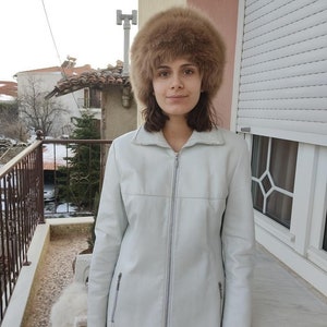 Camel Brown fox fur hat