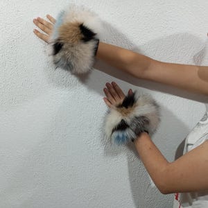 Real fox fur cuffs. multi fox fur color