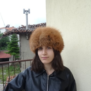 Natyral red fox fur headband Real fox fur headband fur collar