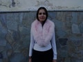 Light pink fox fur collar real fox fur collar