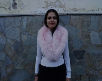 Light pink fox fur collar real fox fur collar