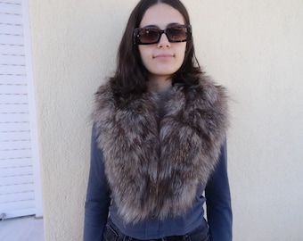 Crystal Fox fur collar, real fox fur collar.