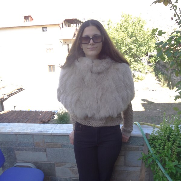 fur cape shawl