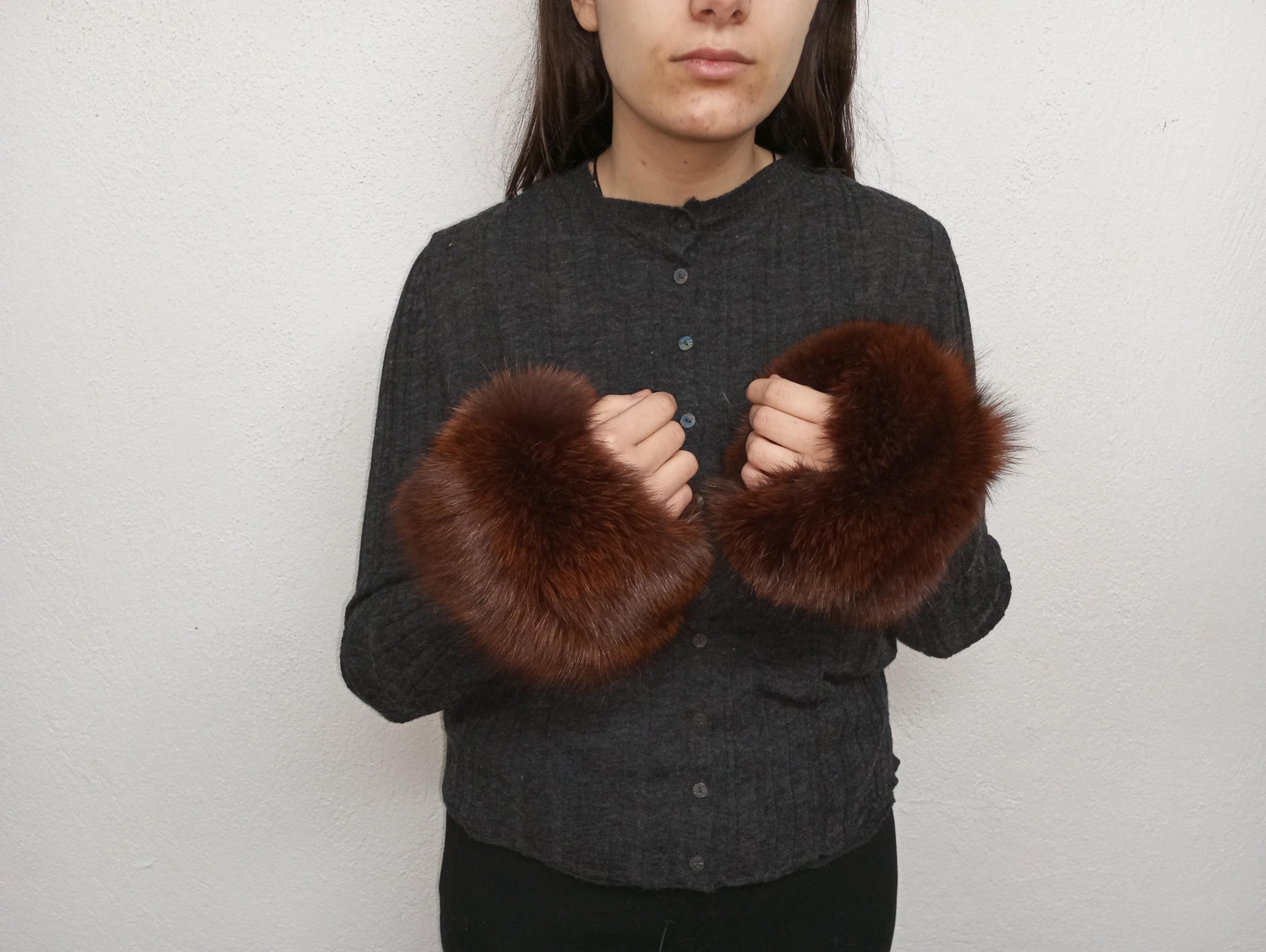 Petit Col En Véritable Fourrure Marron Vintage - Occasion Femme
