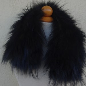 Black short fox fur collar image 3