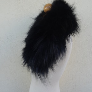 Black short fox fur collar image 1