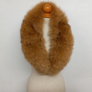 Camel brown medium size fox fur collar , real fox fur